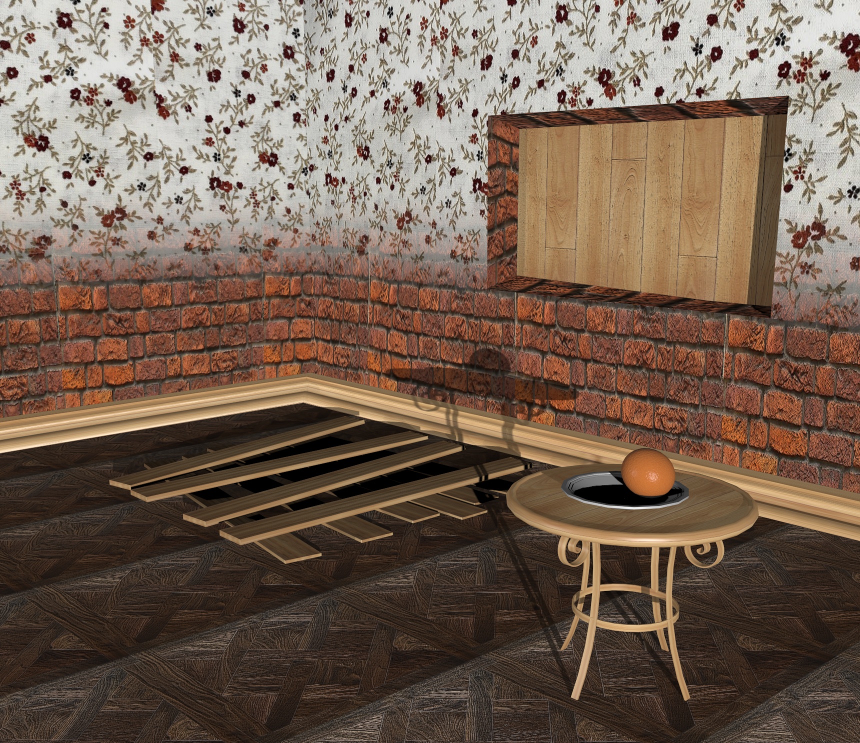 Strange interior and orange